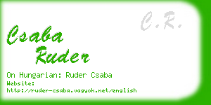 csaba ruder business card